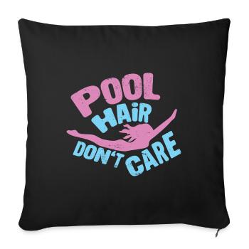 Swimmers Swimming 50 meters track Breaststroke - Sofa pillowcase 17,3'' x 17,3'' (45 x 45 cm) - black - Front