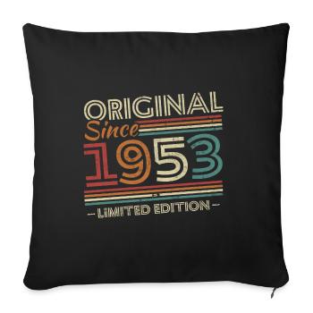 Original 1953 Vintage Birthday Gift 1953 - Sofa pillowcase 17,3'' x 17,3'' (45 x 45 cm) - black - Front