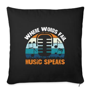 Musician Music Rhythm Clef - Sofa pillowcase 17,3'' x 17,3'' (45 x 45 cm) - black - Front