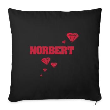 Idée cadeau Norbert - Housse de coussin décorative 45 x 45 cm - noir - Devant