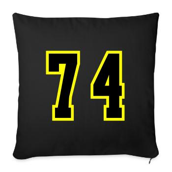 74 Number Jersey - Sofa pillowcase 17,3'' x 17,3'' (45 x 45 cm) - black - Front