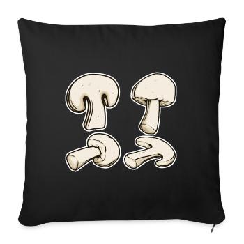 Champignon Kostüm Pilz Klamotten Karneval Pilze - Sofakissenbezug 45 x 45 cm - Schwarz - Vorne