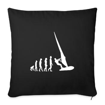 Windsurfing Evolution Windsurfer Surfing - Sofakissenbezug 45 x 45 cm - Schwarz - Vorne