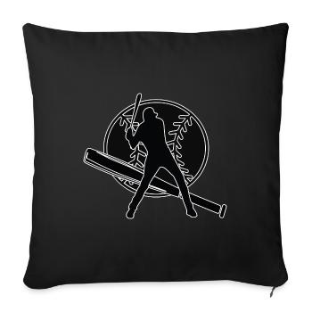 Joueur de baseball Baseball Batteur de batte de baseball - Housse de coussin décorative 45 x 45 cm - noir - Devant