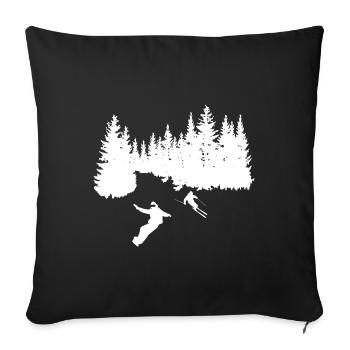 Trees - Snowboarding - Skiing - (4) - Sofa pillowcase 17,3'' x 17,3'' (45 x 45 cm) - black - Front