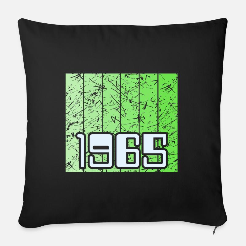 Rétro Green millésime 1965 - Housse de coussin décorative 45 x 45 cm - noir