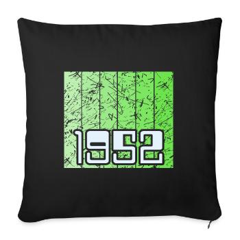 Green 1952 - Sofa pillowcase 17,3'' x 17,3'' (45 x 45 cm) - black - Front