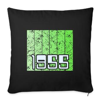 Born 1955 - Sofa pillowcase 17,3'' x 17,3'' (45 x 45 cm) - black - Front