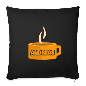 Gift for Andreas - Sofa pillowcase 17,3'' x 17,3'' (45 x 45 cm) - black - Front
