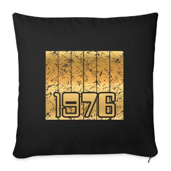 Year 1976 - Sofa pillowcase 17,3'' x 17,3'' (45 x 45 cm) - black - Front