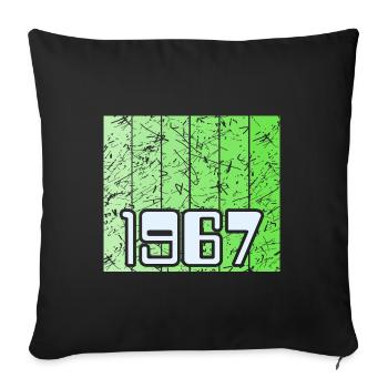 Green 1967 - Sofa pillowcase 17,3'' x 17,3'' (45 x 45 cm) - black - Front
