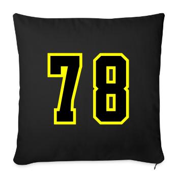 78 Number Jersey - Sofa pillowcase 17,3'' x 17,3'' (45 x 45 cm) - black - Front
