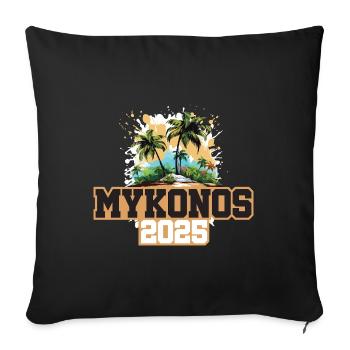 Mykonos 2025 Palmiers - Housse de coussin décorative 45 x 45 cm - noir - Devant
