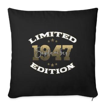77th Birthday Original September 1947 Volume 47 - Sofa pillowcase 17,3'' x 17,3'' (45 x 45 cm) - black - Front