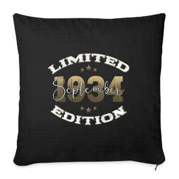 90th Birthday Original September 34 Born 1934 - Sofa pillowcase 17,3'' x 17,3'' (45 x 45 cm) - black - Front