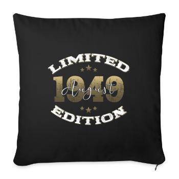 75th Birthday Original August 1949 Born 1949 - Sofa pillowcase 17,3'' x 17,3'' (45 x 45 cm) - black - Front