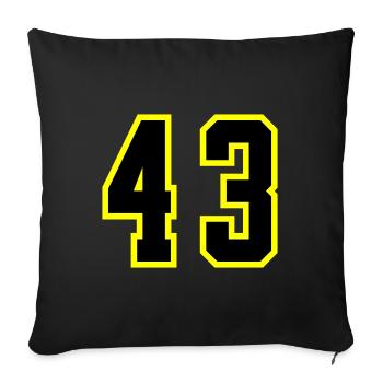 43 Number Jersey - Sofa pillowcase 17,3'' x 17,3'' (45 x 45 cm) - black - Front