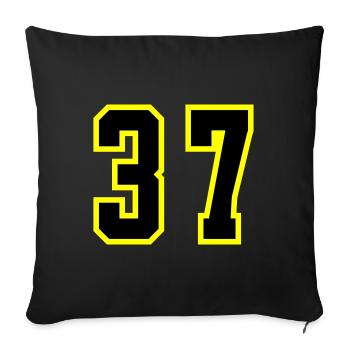 37 Number Jersey - Sofa pillowcase 17,3'' x 17,3'' (45 x 45 cm) - black - Front
