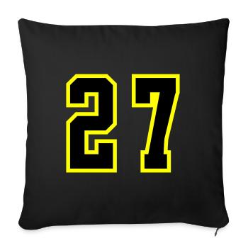 27 Number Jersey - Sofa pillowcase 17,3'' x 17,3'' (45 x 45 cm) - black - Front