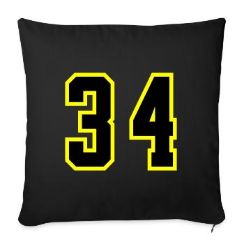 34 Number Jersey - Sofa pillowcase 17,3'' x 17,3'' (45 x 45 cm) - black - Front