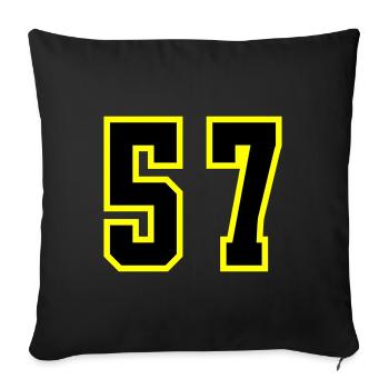 57 Number Jersey - Sofa pillowcase 17,3'' x 17,3'' (45 x 45 cm) - black - Front