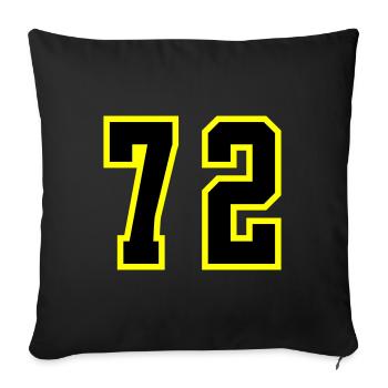 72 Number Jersey - Sofa pillowcase 17,3'' x 17,3'' (45 x 45 cm) - black - Front