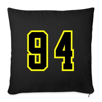 94 Number Jersey - Sofa pillowcase 17,3'' x 17,3'' (45 x 45 cm) - black - Front