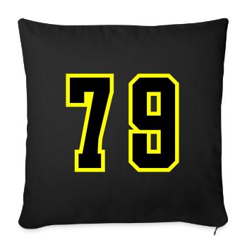 79 Number Leotard - Sofa pillowcase 17,3'' x 17,3'' (45 x 45 cm) - black - Front