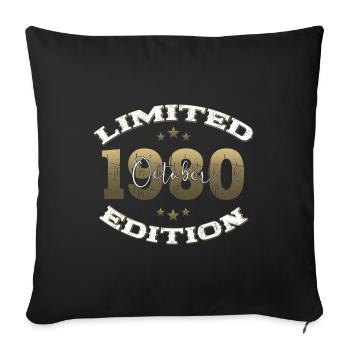 44ème Anniversaire Légende Octobre 1980 Vintage 80's - Housse de coussin décorative 45 x 45 cm - noir - Devant