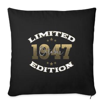 77th Birthday Original October 1947 Volume 47 - Sofa pillowcase 17,3'' x 17,3'' (45 x 45 cm) - black - Front
