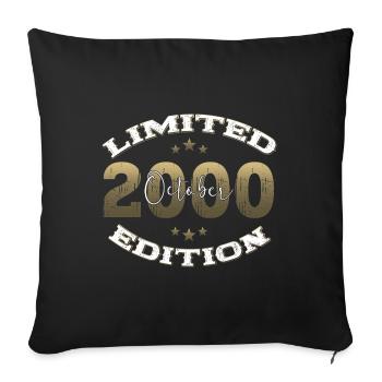 24th Birthday Vintage October 2000 Vintage - Sofa pillowcase 17,3'' x 17,3'' (45 x 45 cm) - black - Front