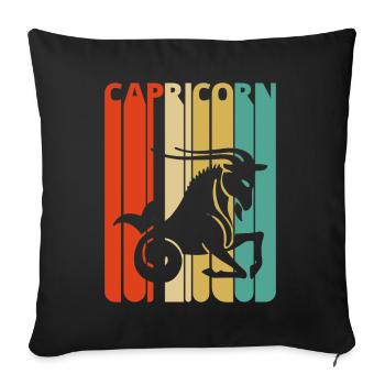 Vintage Capricorn Zodiac for Christmas, Birthday - Sofa pillowcase 17,3'' x 17,3'' (45 x 45 cm) - black - Front
