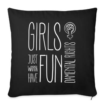 Girls just wanna have fundamental rights - Sofakissenbezug 45 x 45 cm - Schwarz - Vorne