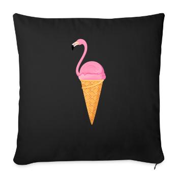 Flamingo Ice Cream - Housse de coussin décorative 45 x 45 cm - noir - Devant