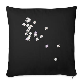 fleur - Housse de coussin décorative 45 x 45 cm - noir - Devant