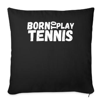 tennis / Tennis / Tennis / Tennis / Tennis jouer - Housse de coussin décorative 45 x 45 cm - noir - Devant