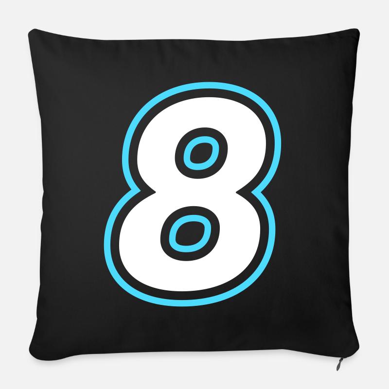 8 Zahl symbol - Sofakissenbezug 45 x 45 cm - Schwarz