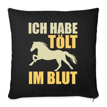Icelandic Icelandic Horse Icelandic Horse Gift - Sofa pillowcase 17,3'' x 17,3'' (45 x 45 cm) - black - Front