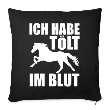 Icelandic Icelandic Horse Icelandic Horse Gift - Sofa pillowcase 17,3'' x 17,3'' (45 x 45 cm) - black - Front
