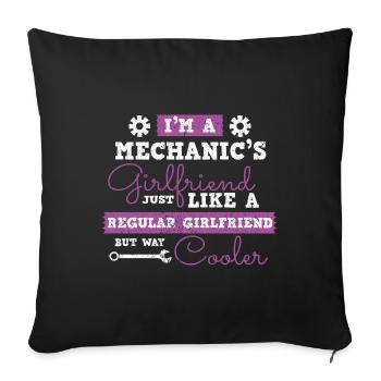 Mécanicien Voiture Tournevis Mécatronique Technicien Voiture - Housse de coussin décorative 45 x 45 cm - noir - Devant
