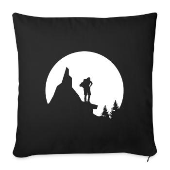 Lune - Randonnée - (7) - Housse de coussin décorative 45 x 45 cm - noir - Devant