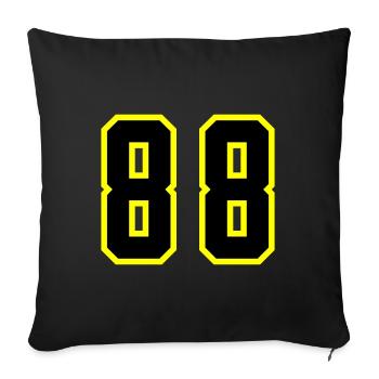 Maillot à numéros 88 - Housse de coussin décorative 45 x 45 cm - noir - Devant