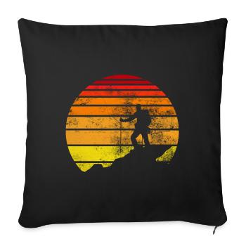 Retro - Wandern - (2) - Sofakissenbezug 45 x 45 cm - Schwarz - Vorne