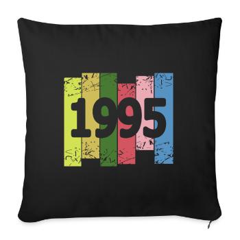 1995 - Sofa pillowcase 17,3'' x 17,3'' (45 x 45 cm) - black - Front