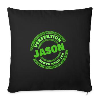 Vorname Jason - Sofakissenbezug 45 x 45 cm - Schwarz - Vorne