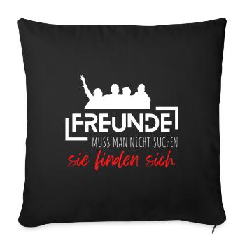 Beste Freunde FREUND Kumpel Kumpels - Sofakissenbezug 45 x 45 cm - Schwarz - Vorne