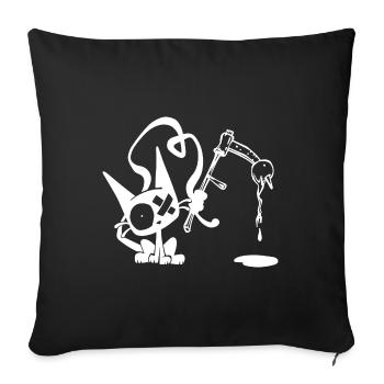 Grim reaper cat - Sofa pillowcase 17,3'' x 17,3'' (45 x 45 cm) - black - Front