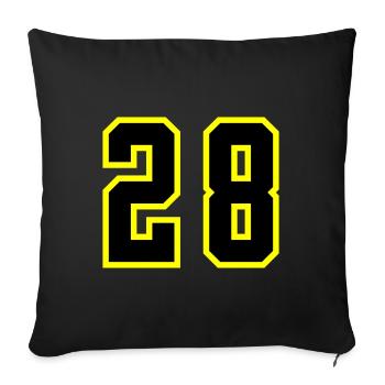 28 Number Jersey - Sofa pillowcase 17,3'' x 17,3'' (45 x 45 cm) - black - Front