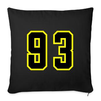 93 Zahl Trikot - Sofakissenbezug 45 x 45 cm - Schwarz - Vorne