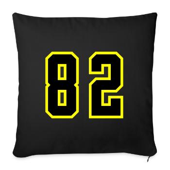 82 Zahl Trikot - Sofakissenbezug 45 x 45 cm - Schwarz - Vorne